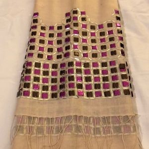 Tory Burch cream wrap with sequins